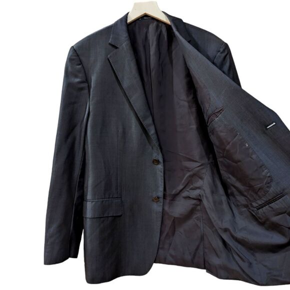 Zegna Mens Wool & Mohair Two Button Shiny Navy Blue Blazer 28QCG4 Size EU 54R - Picture 3 of 10